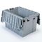 Recyclable Stackable Foldable Injection Molded Plastic Containers for Louvered Panels and Shelf Bins